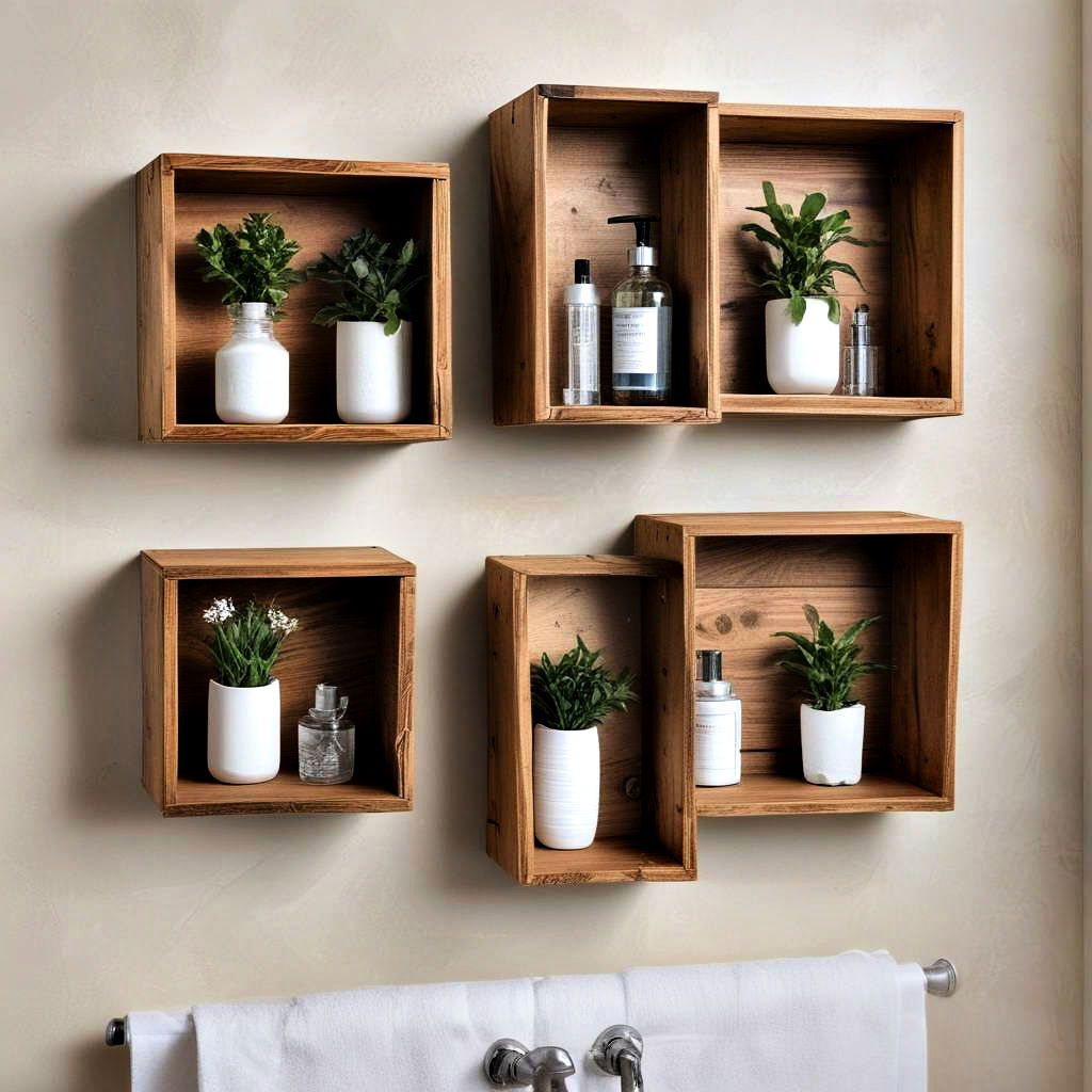 wall mounted wooden crates