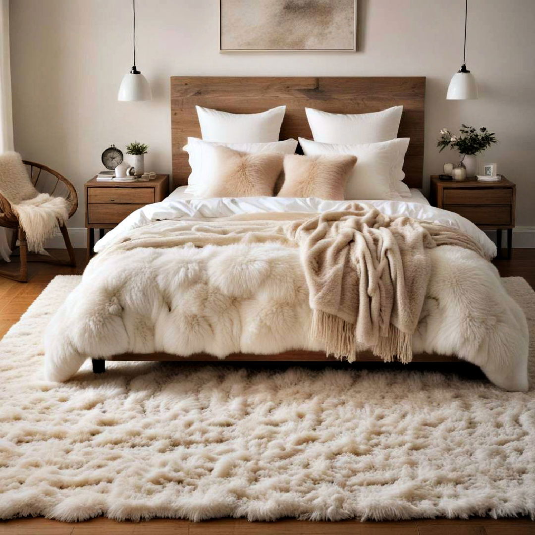 warm rugs relaxing bedroom