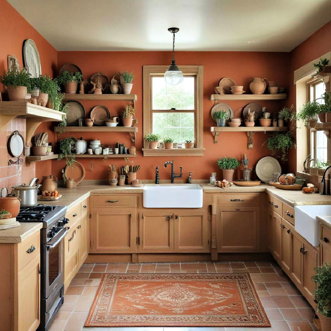 warm terracotta charm kitchen color