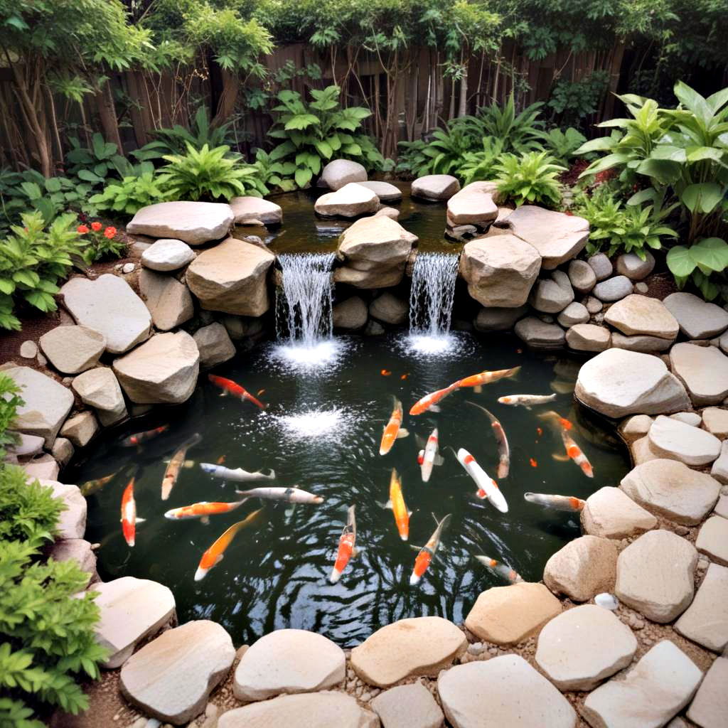 waterfall feature koi pond