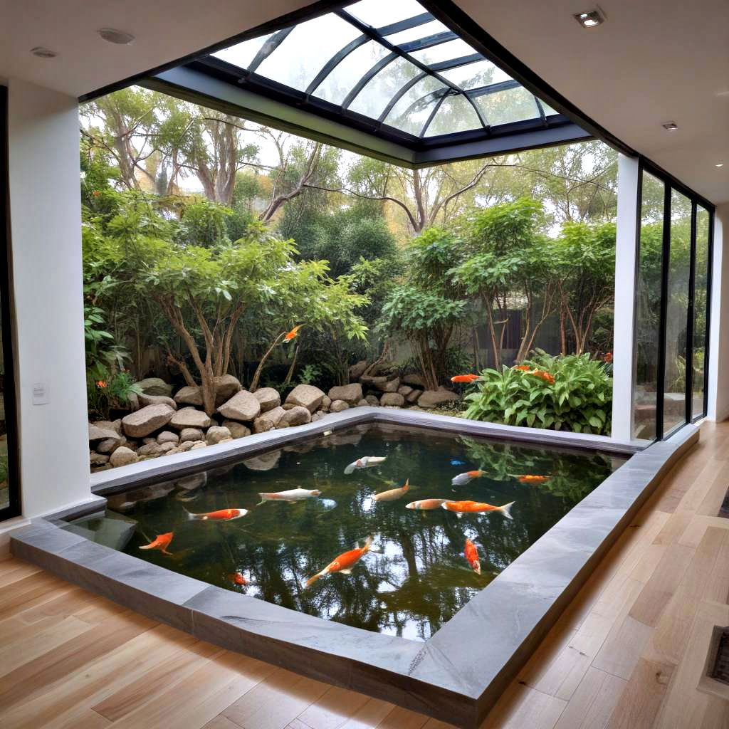 window view koi pond