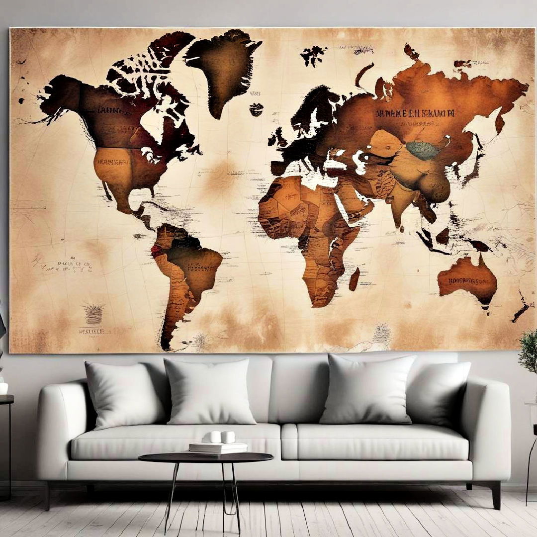 world map wall art