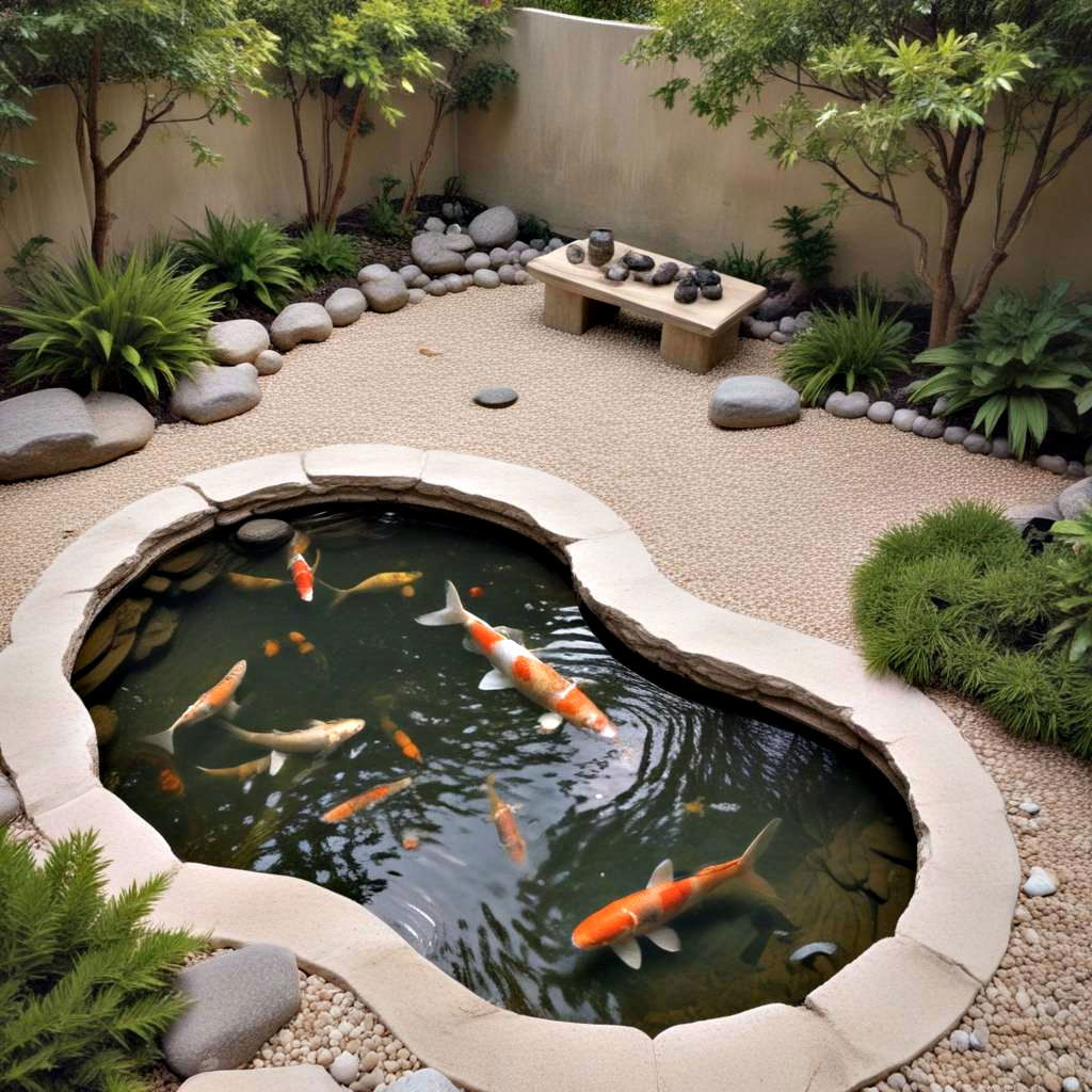 zen garden koi pond