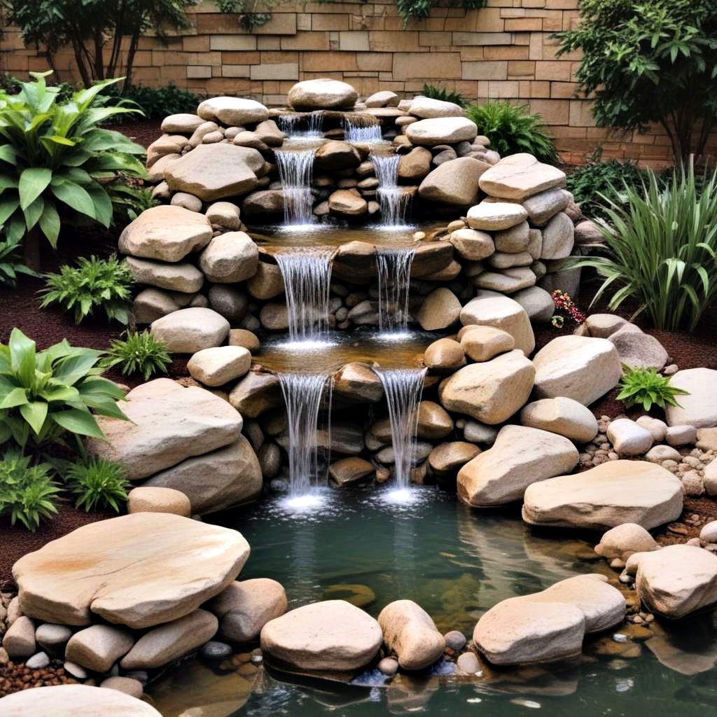 Cascading Stone Waterfall