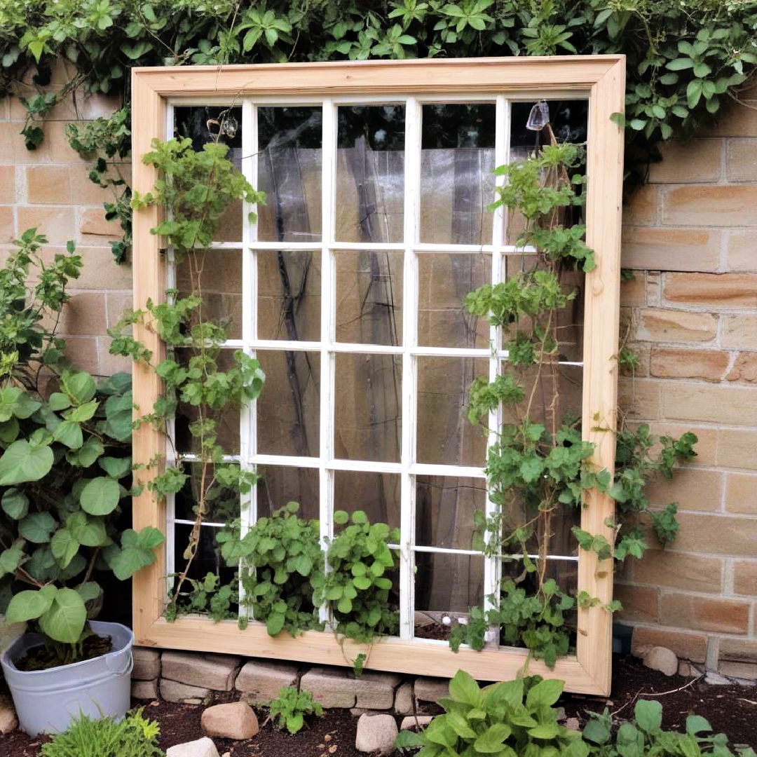 Recycled window Frame Trellis for an Eco Friendly Option