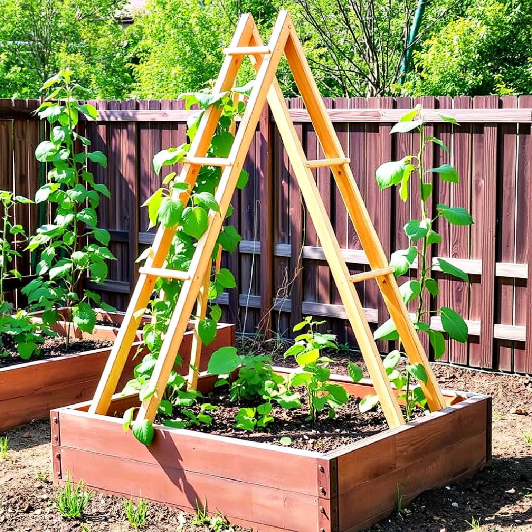 a frame trellis for raised bed