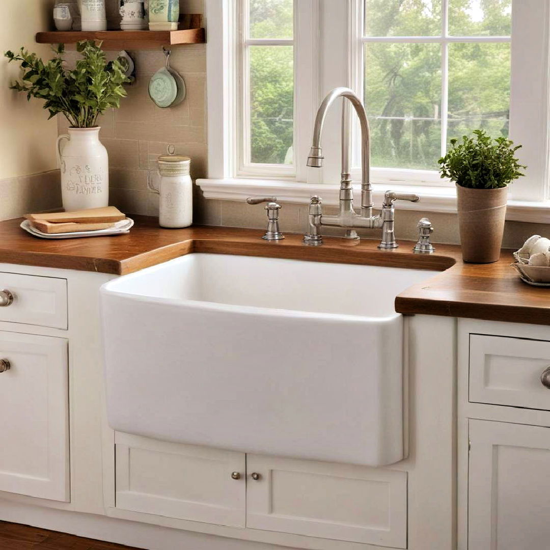 add a farmhouse sink for a rustic touch