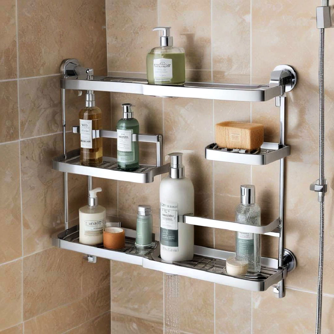 adjustable shower bar shelf