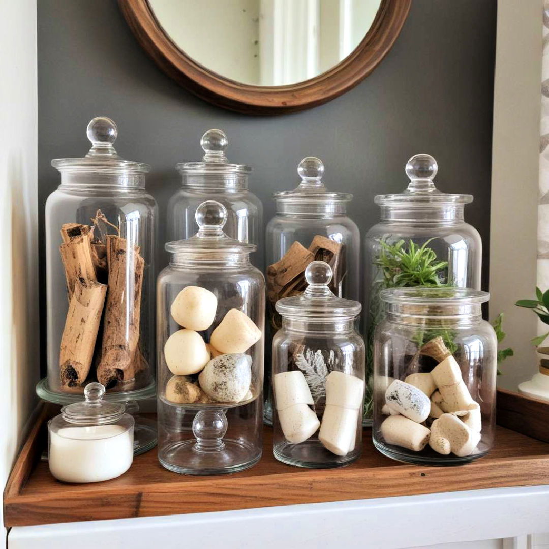 apothecary jars for vintage storage