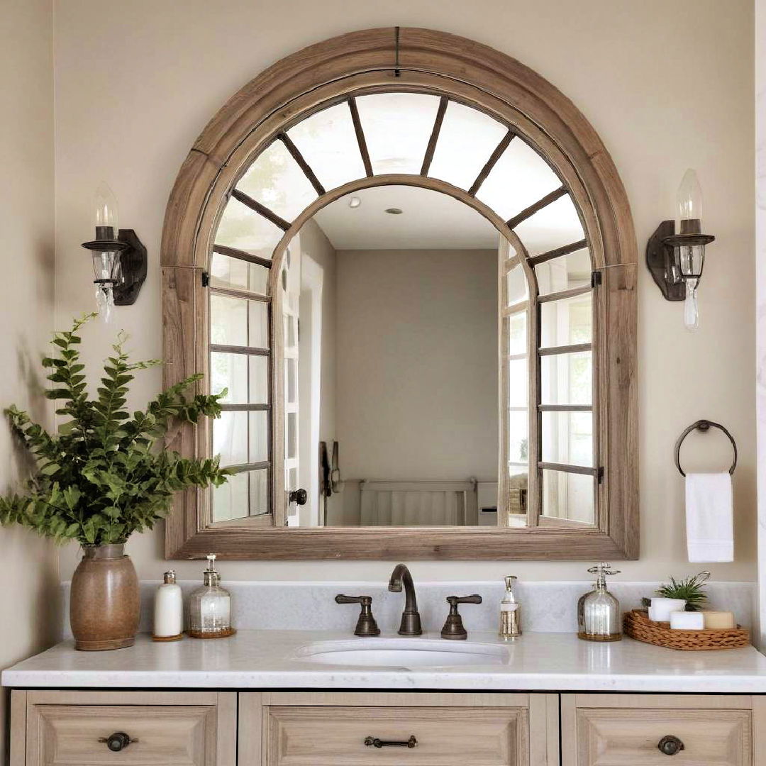 arched cathedral style mirror