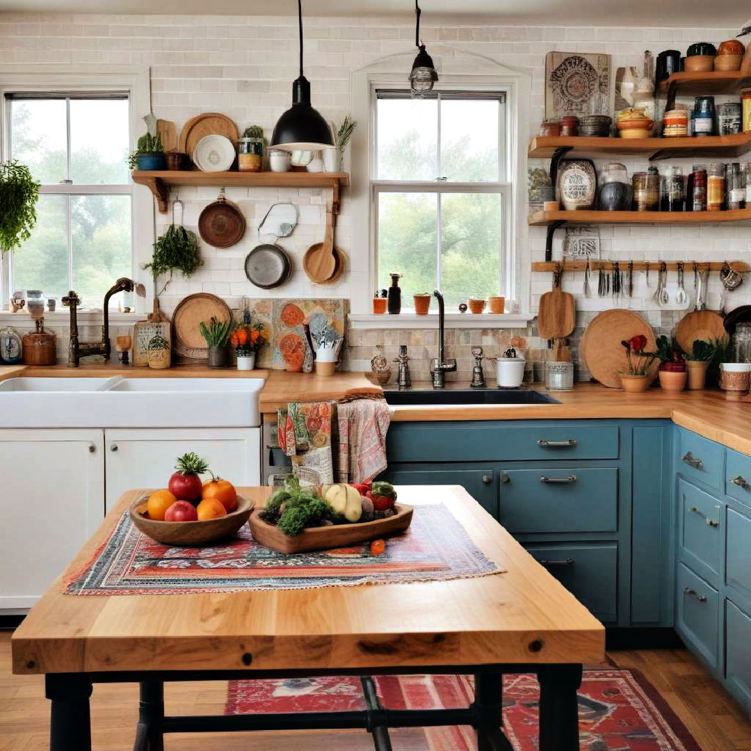 artistic bohemian kitchen