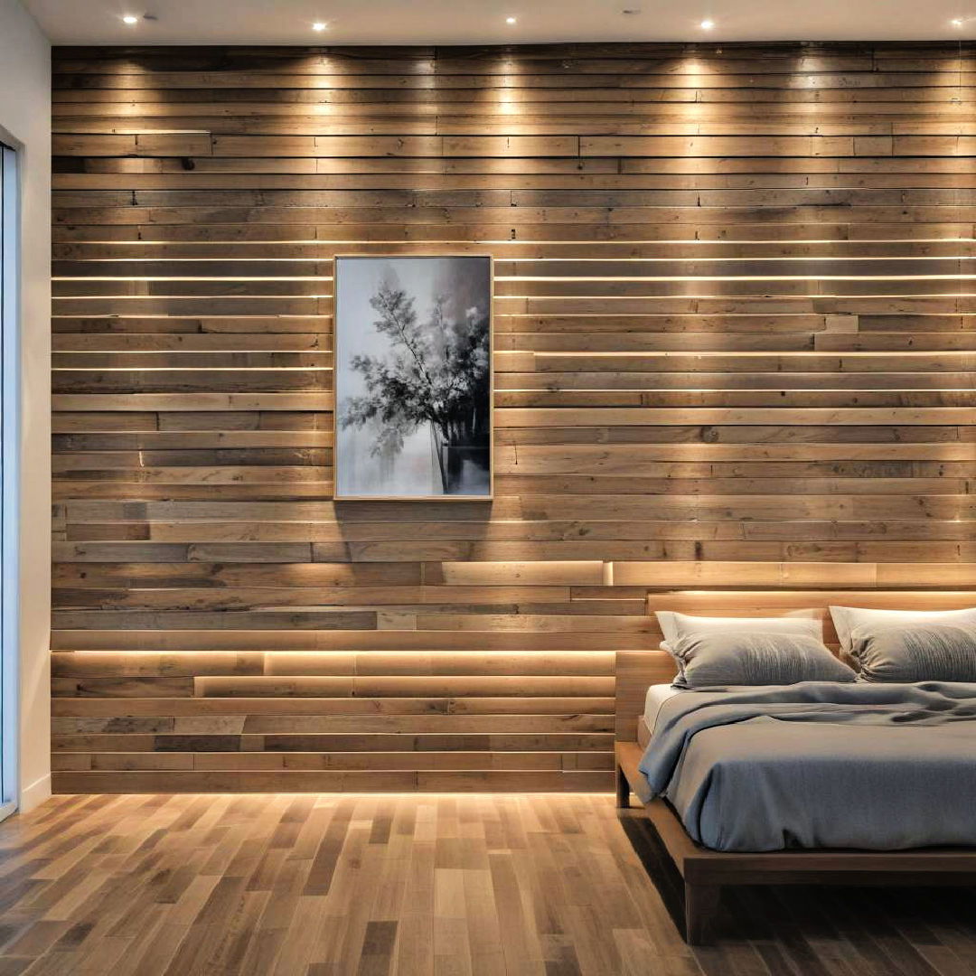 backlit wood slat walls