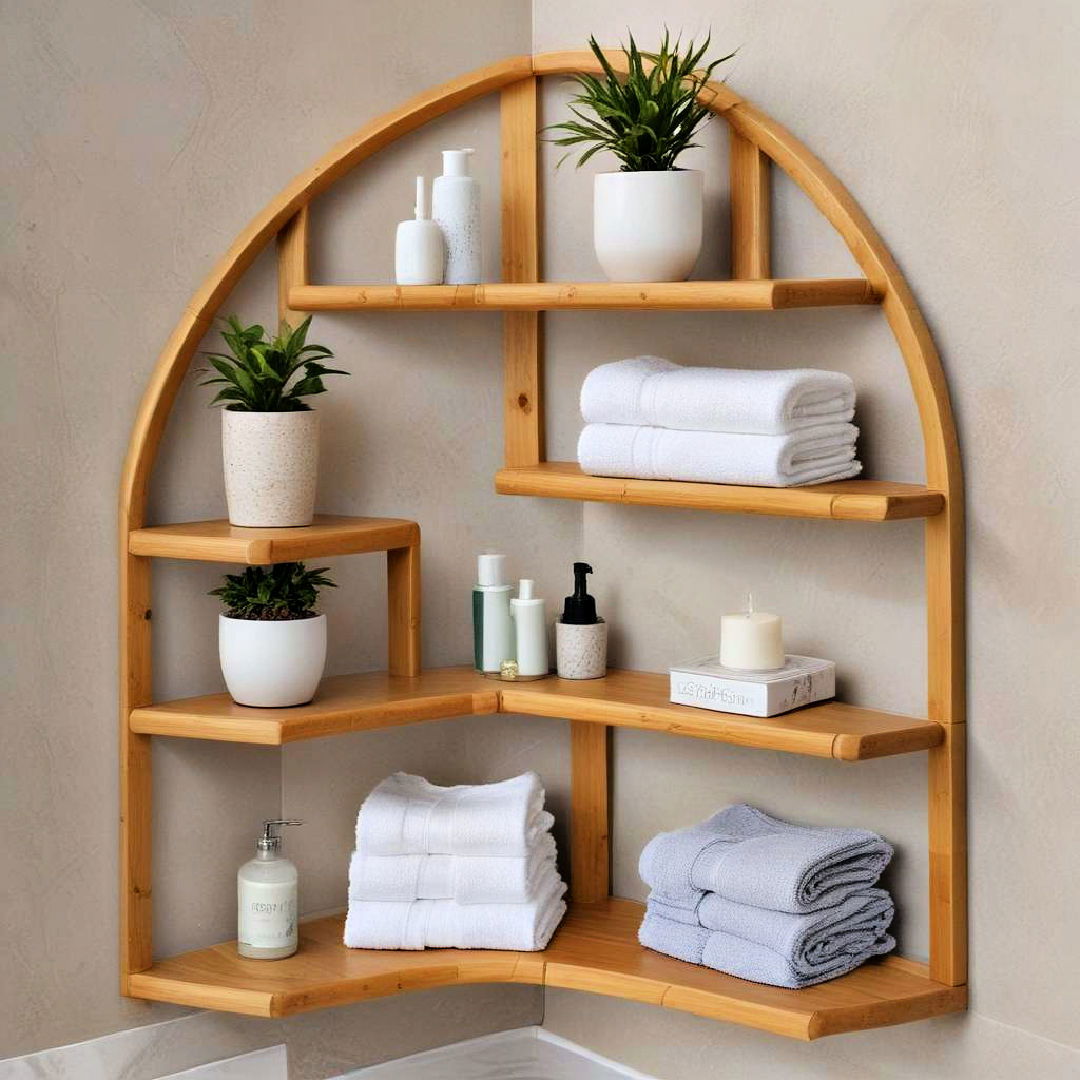 bamboo corner shelves