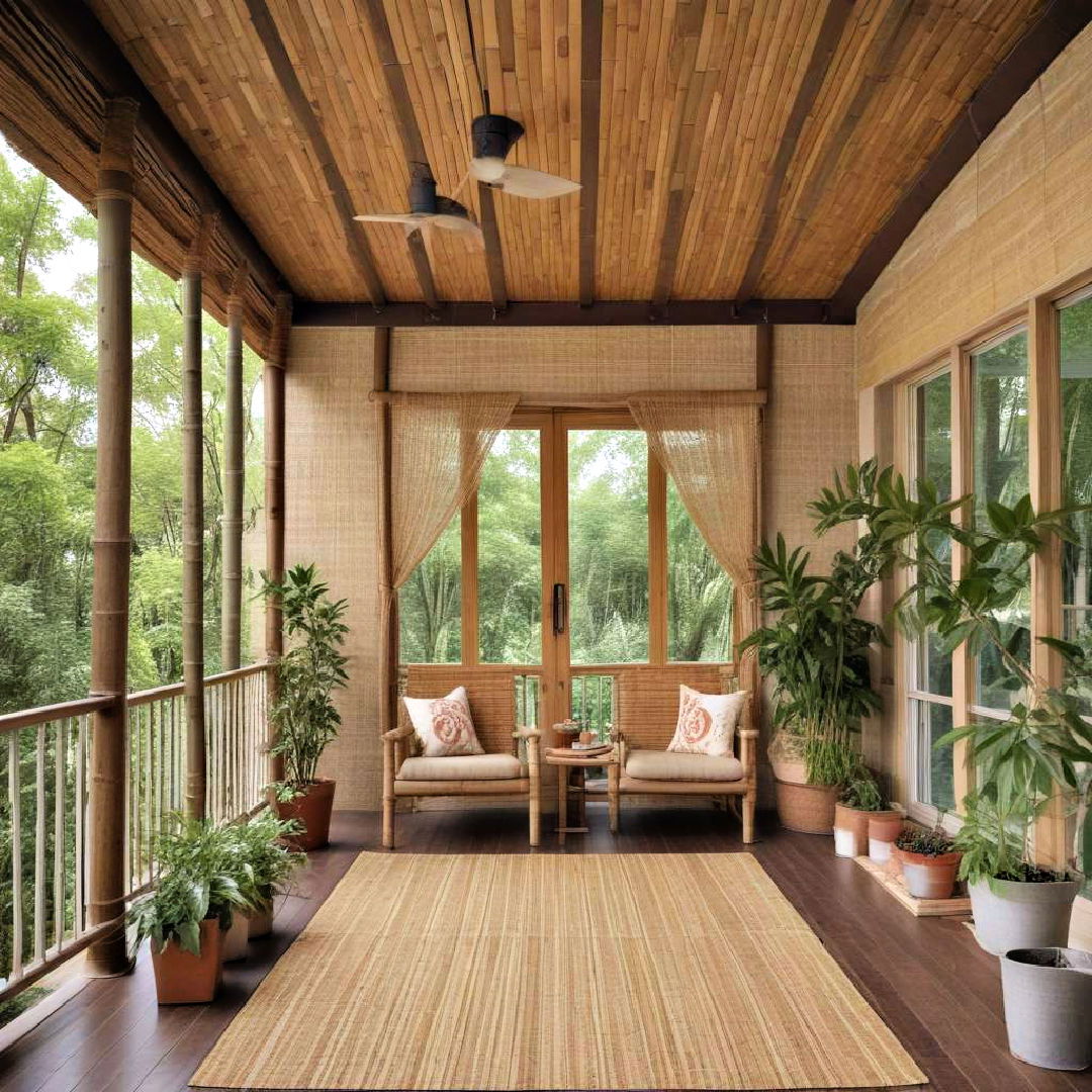 bamboo matting porch ceiling