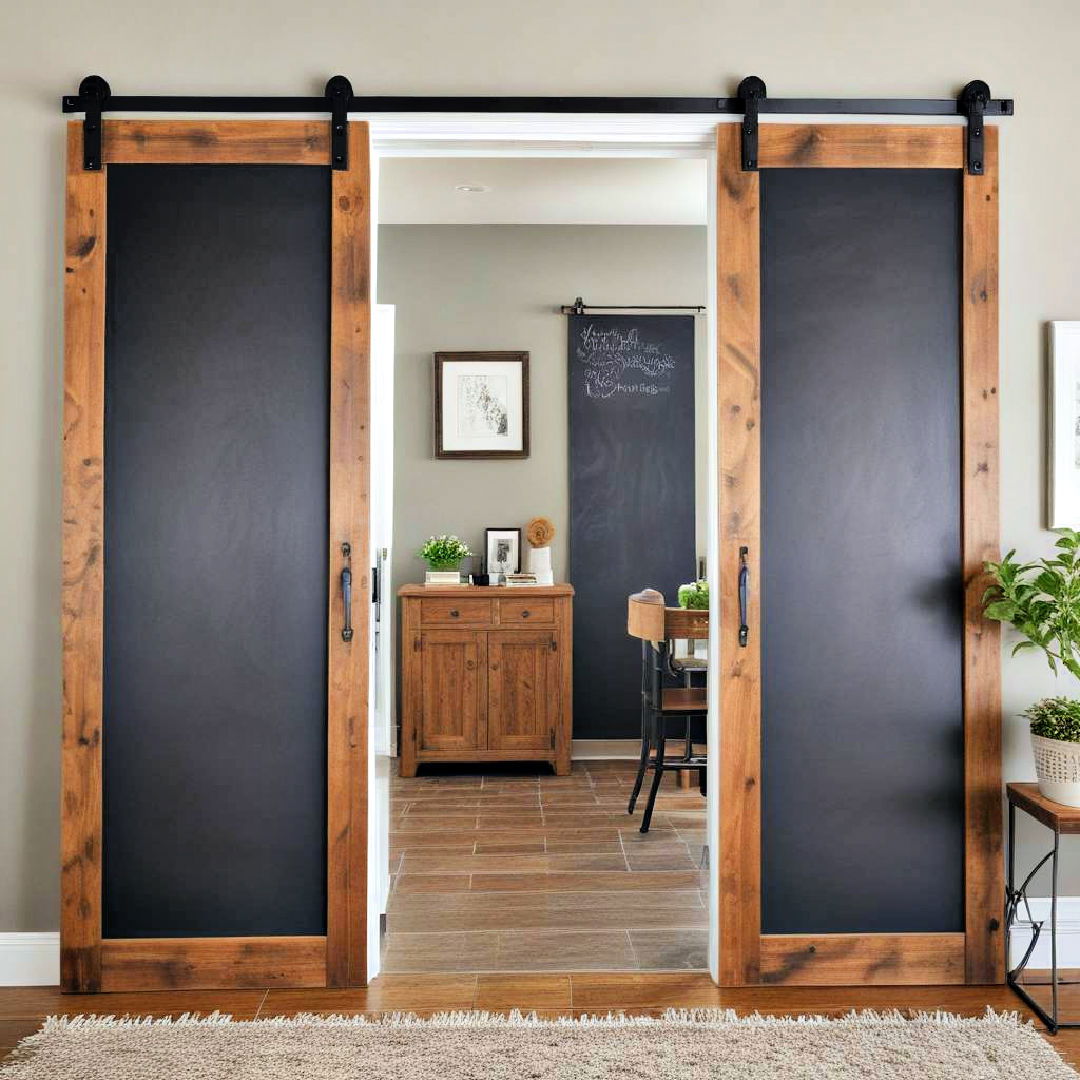 barn doors with magnetic chalkboards