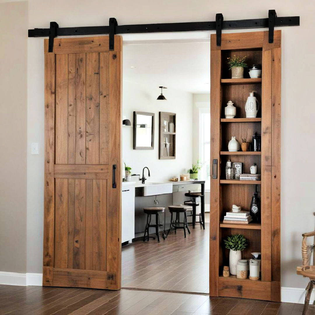 barn doors with shelving