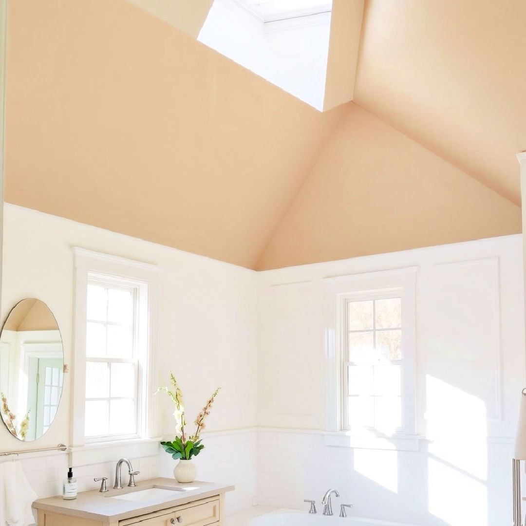 beige ceiling with white walls