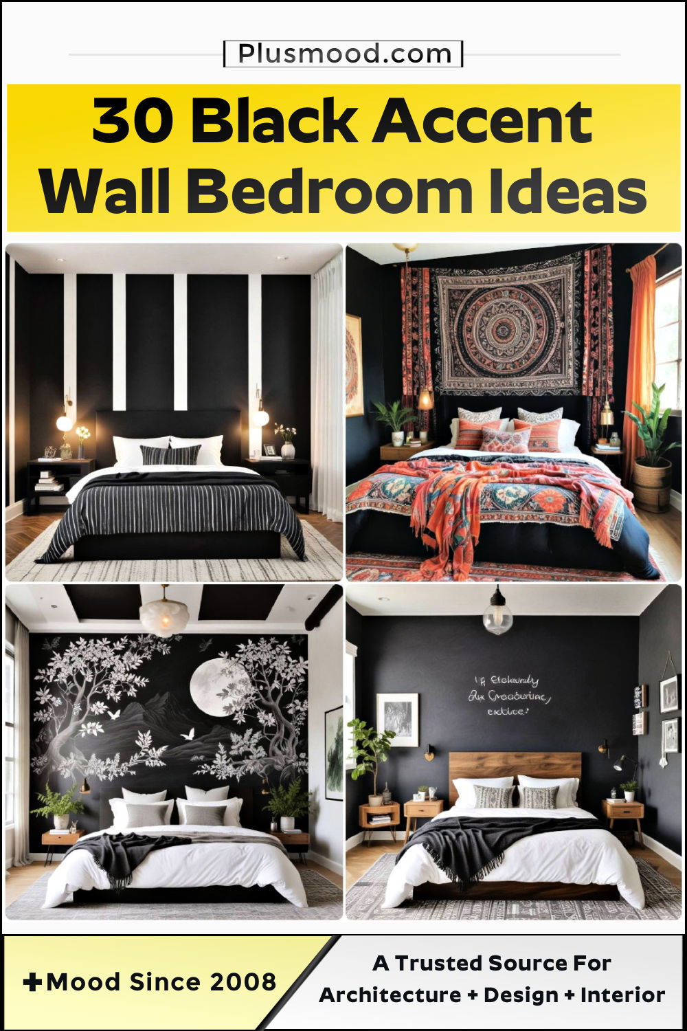 black accent wall bedroom ideas and inspiration