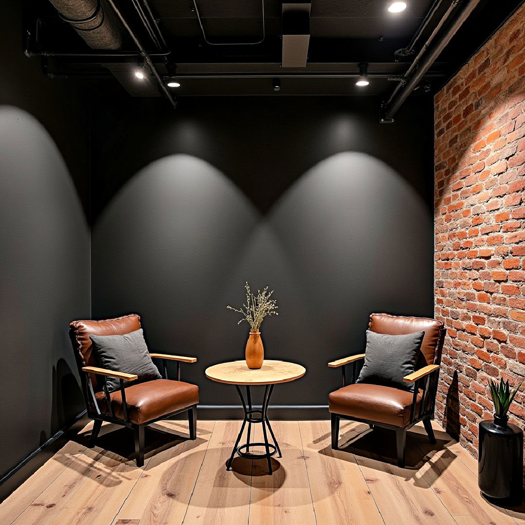 black and brick industrial space