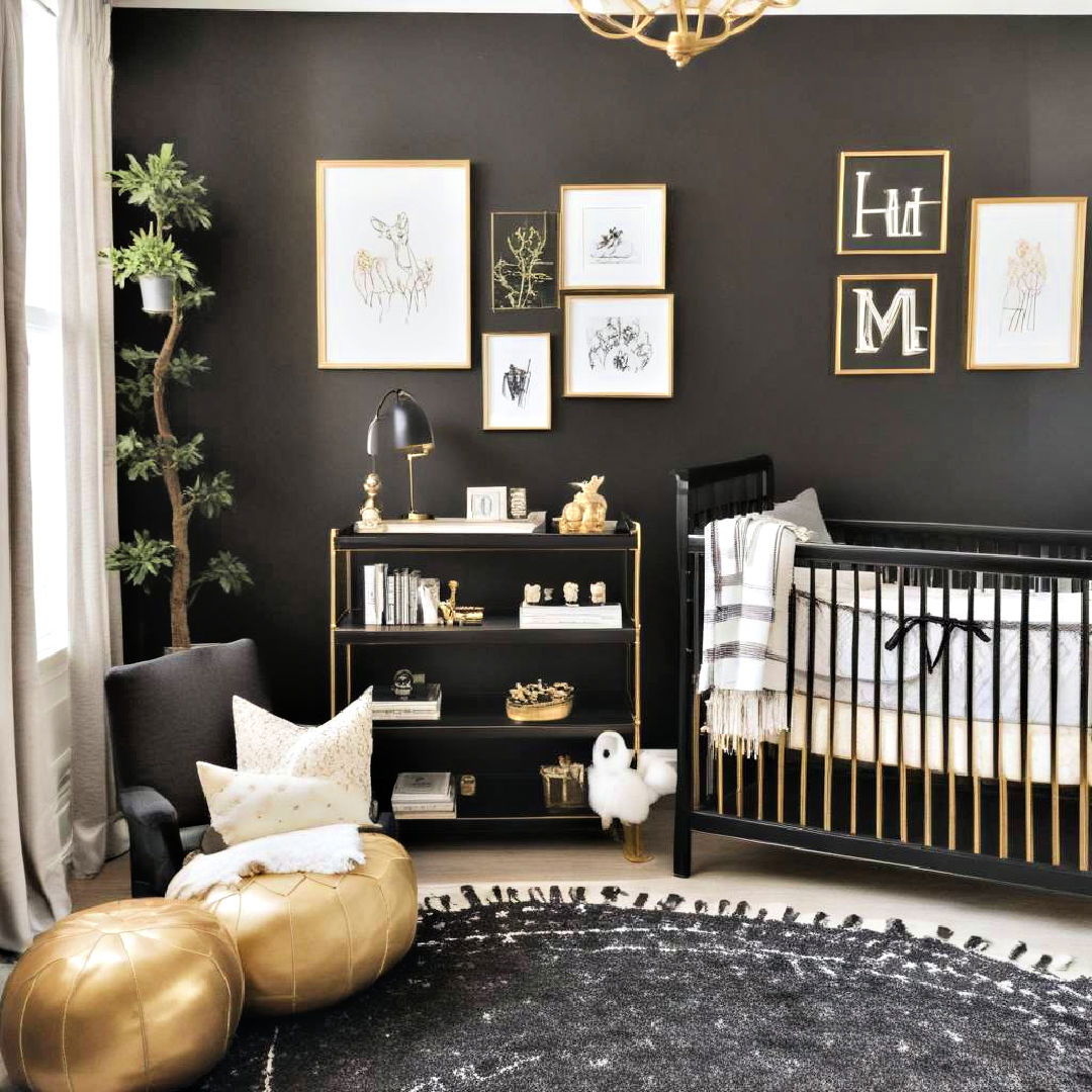 black and gold accents