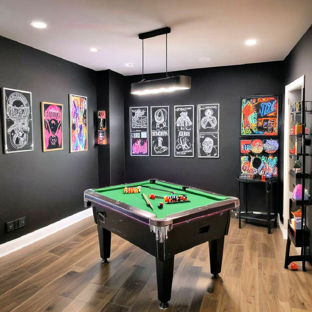 black and neon game room