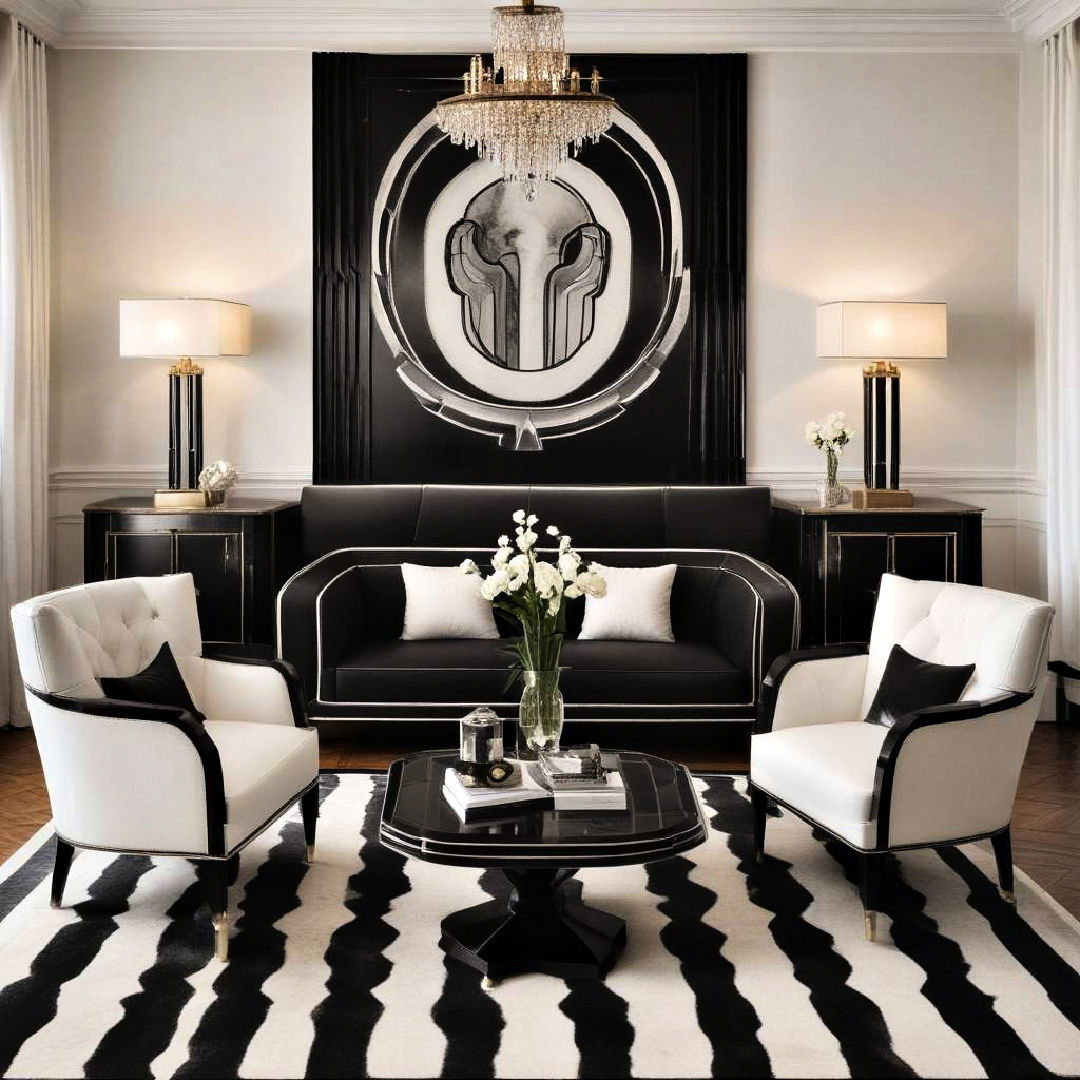 black and white art deco furniture