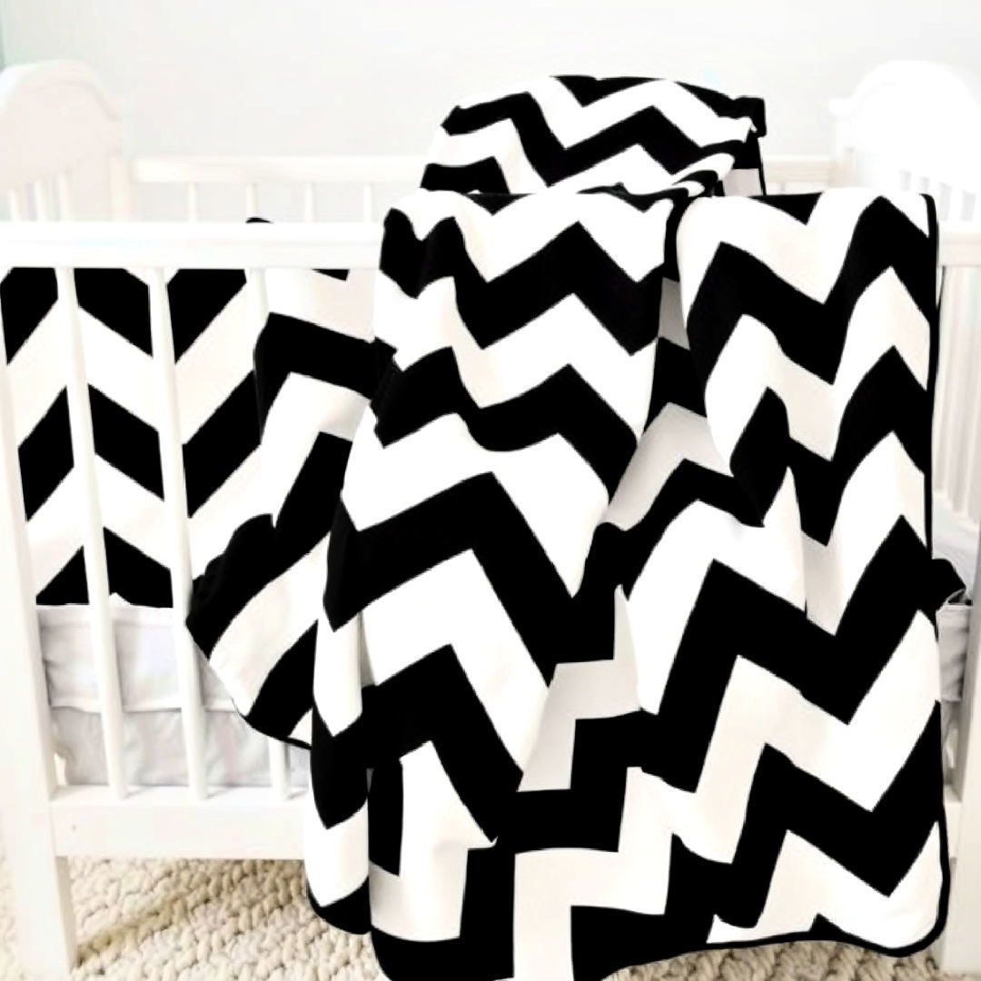 black and white chevron blankets