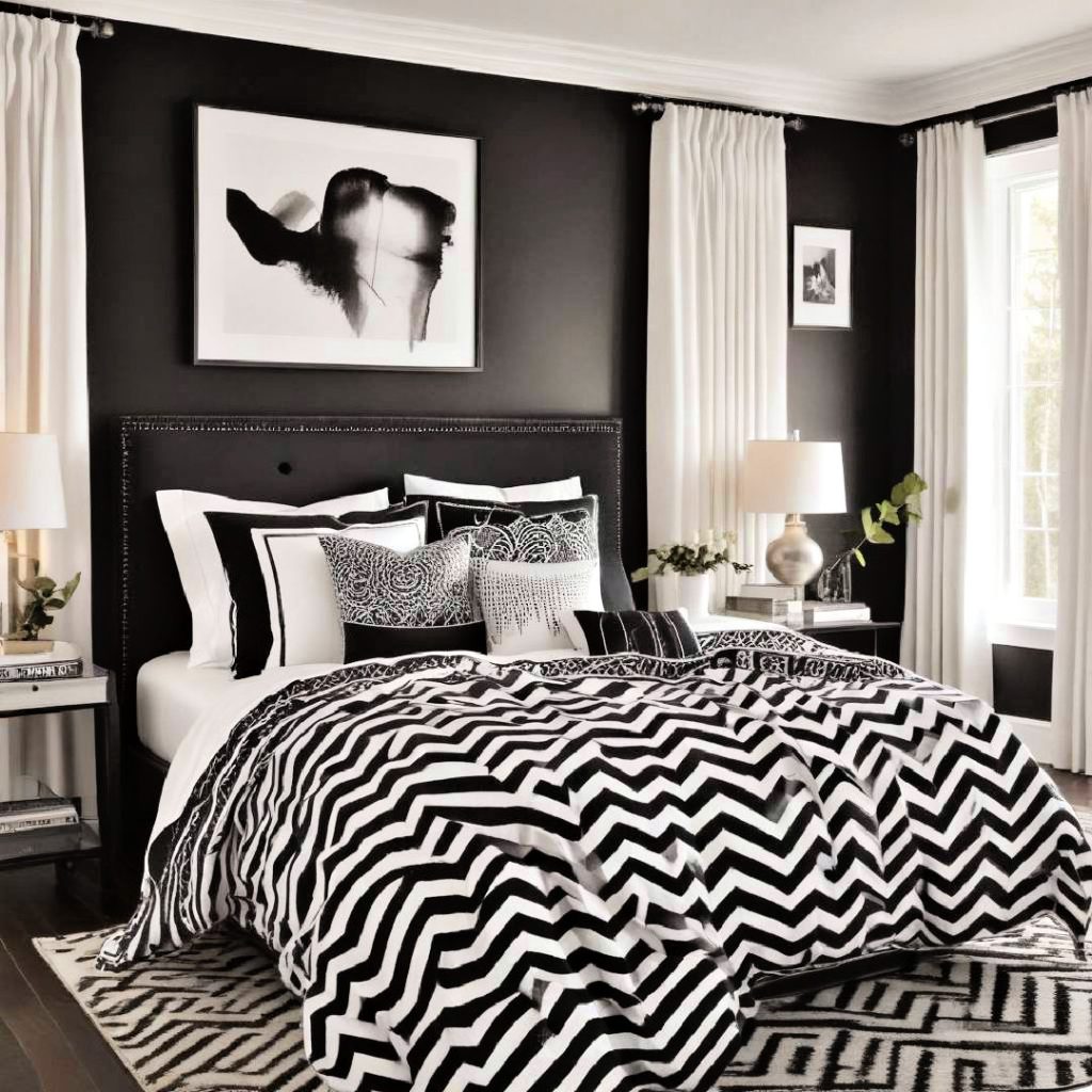 black and white chevron patterns