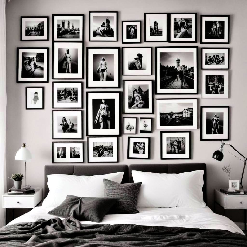 black and white gallery wall