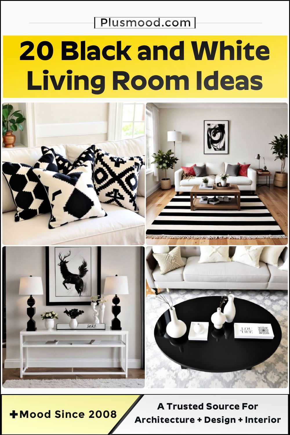 black and white living room ideas and inspiration