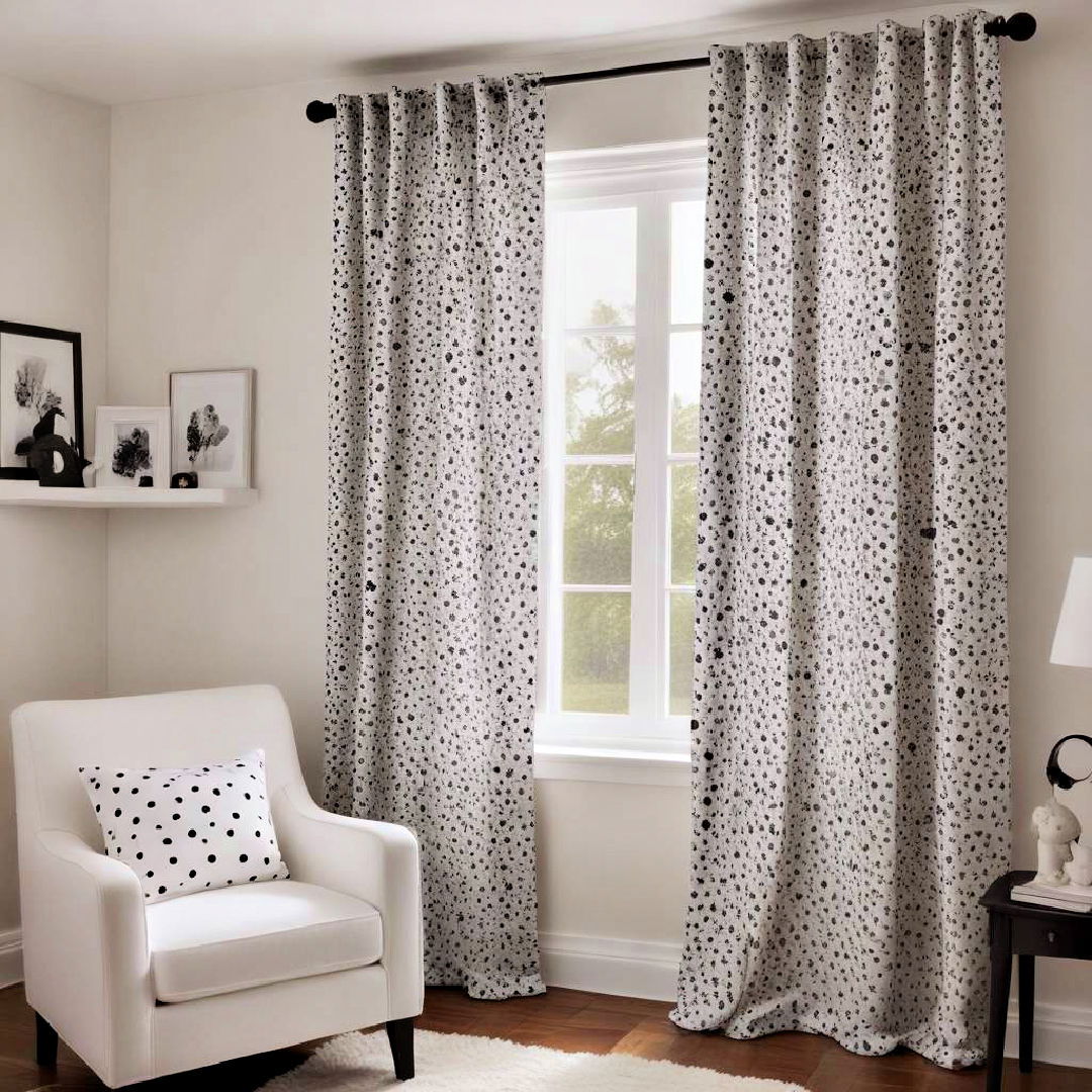 black and white polka dot curtains