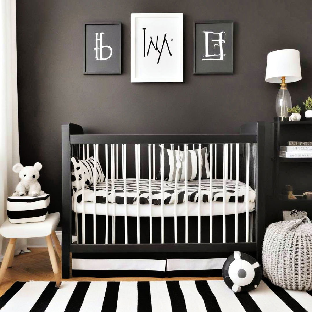 black and white striped bedding