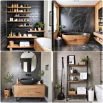 black and wood bathroom ideas