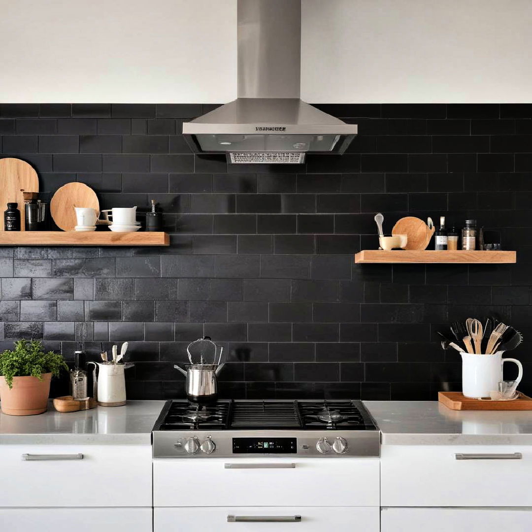 black backsplash