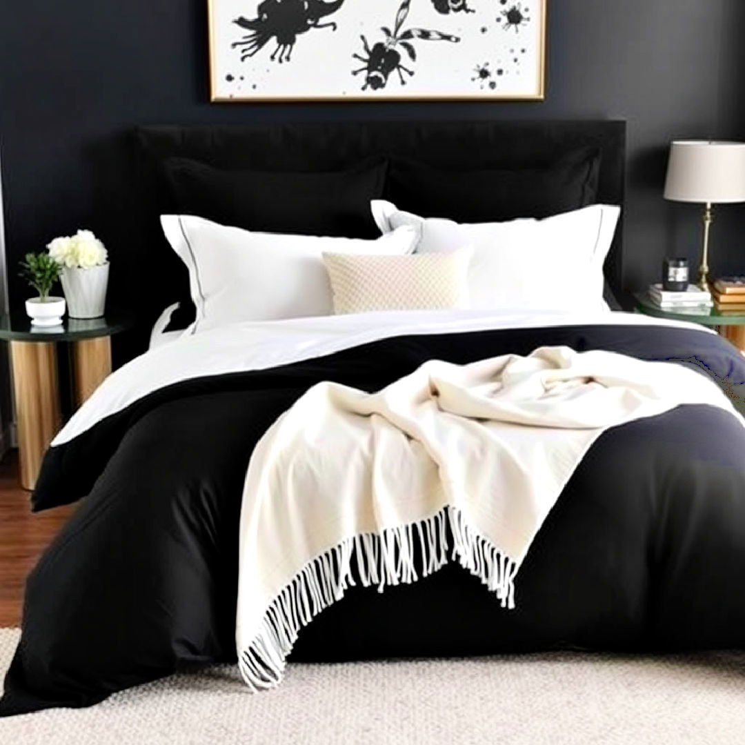 black bedding for an ultra modern look