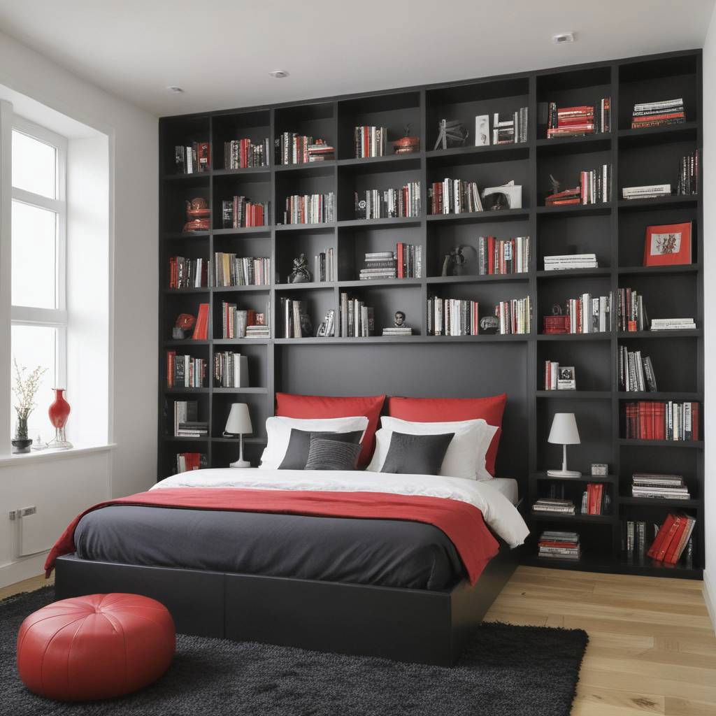 black bookcase