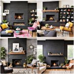 black brick fireplace ideas