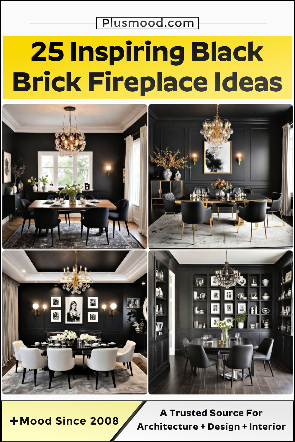 black brick fireplace ideas and inspiration