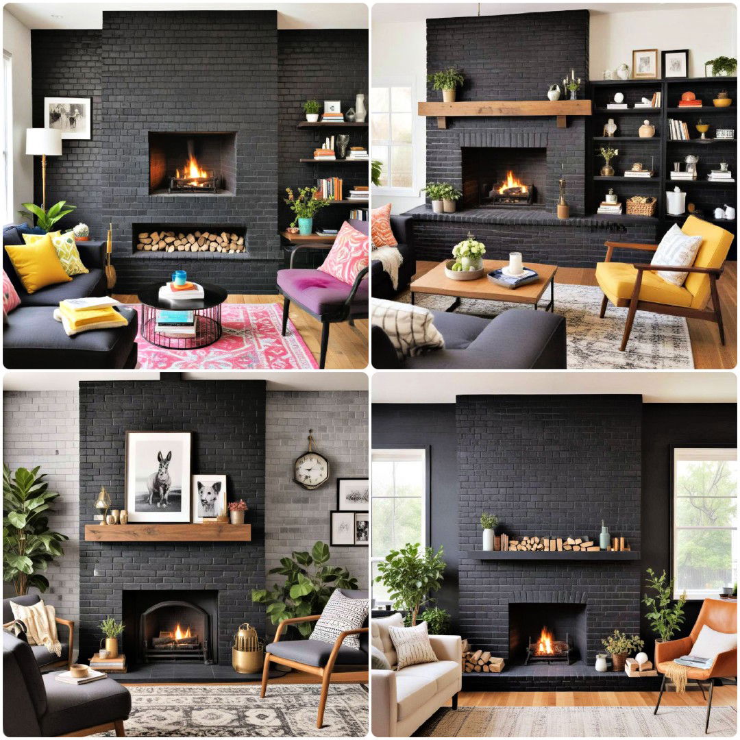 25 Black Brick Fireplace Ideas for A Modern Home