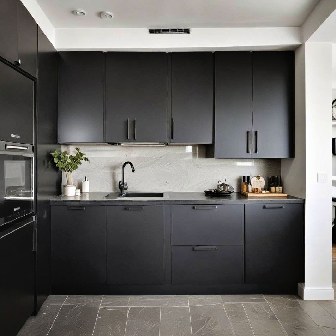 black cabinet doors