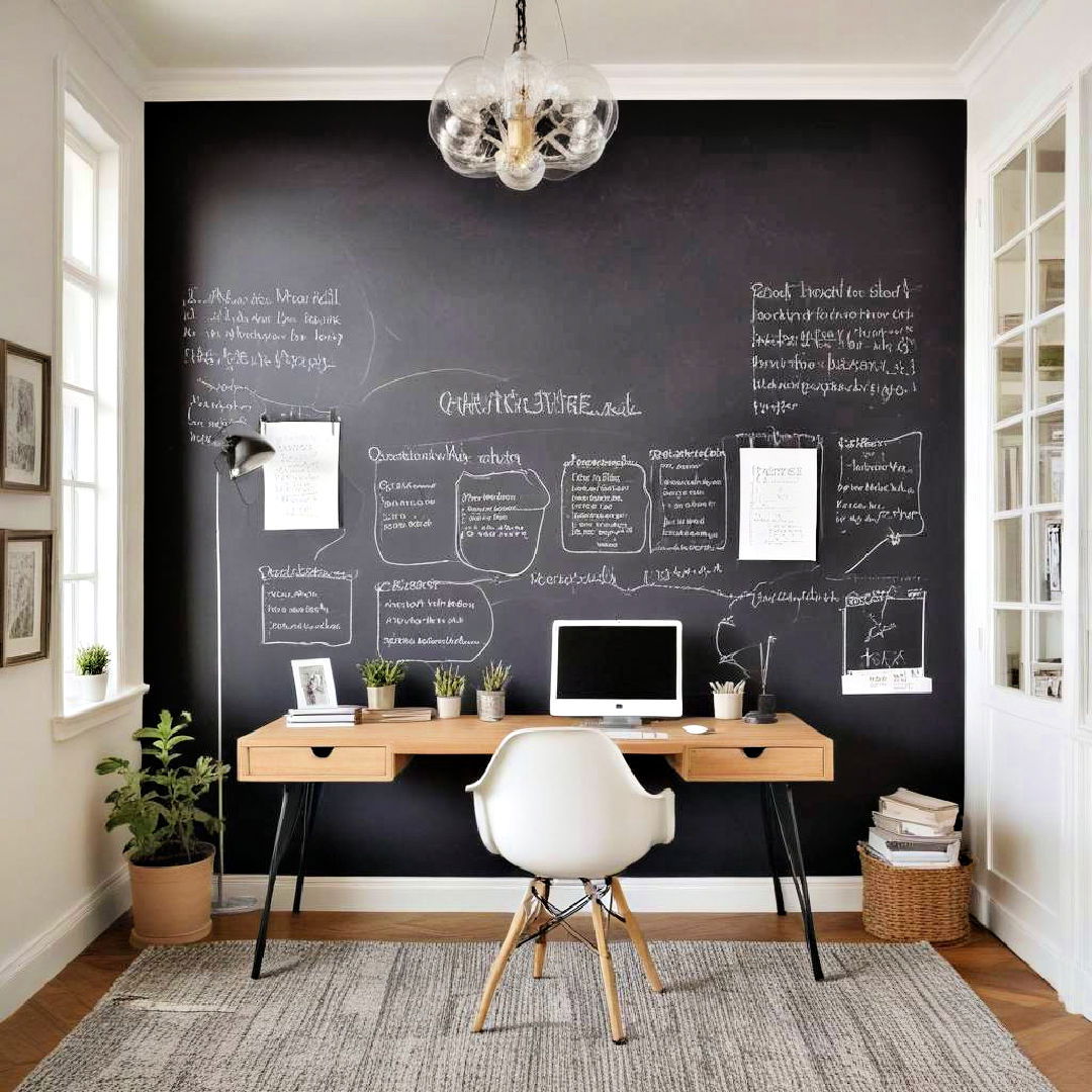 black chalkboard wall for creativity