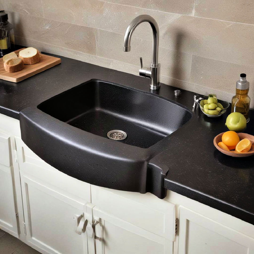 black granite sink