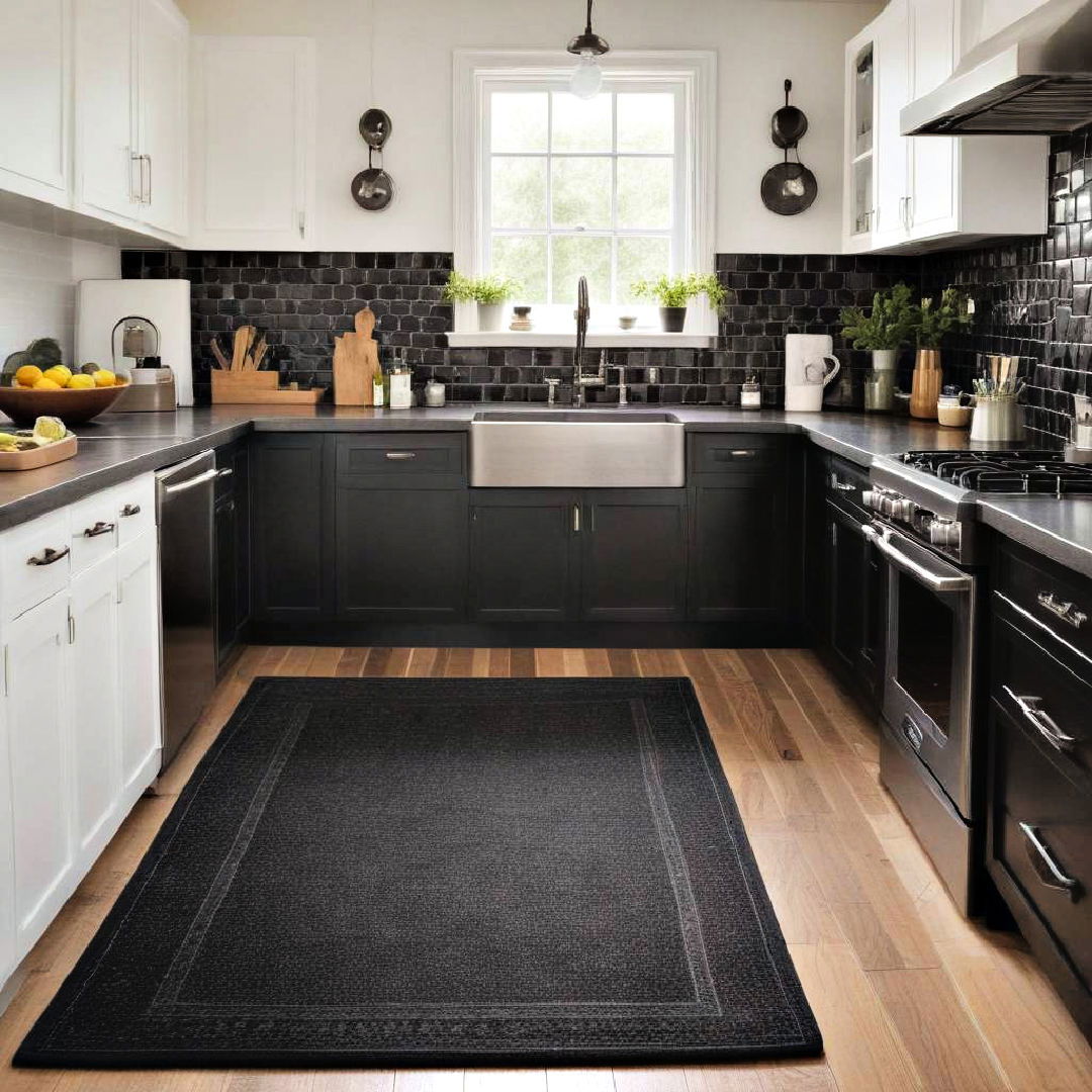 black kitchen rugs