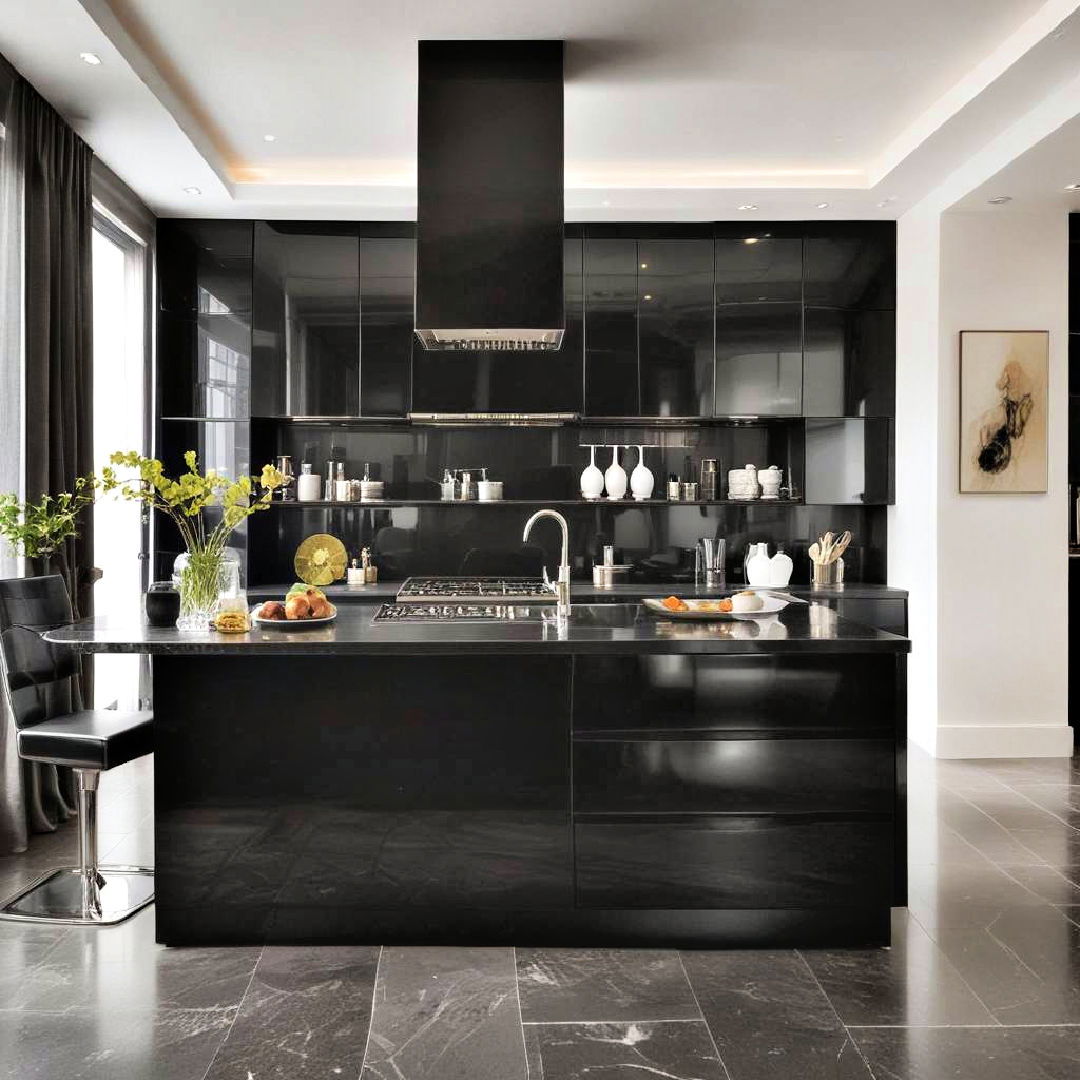 black lacquer cabinets