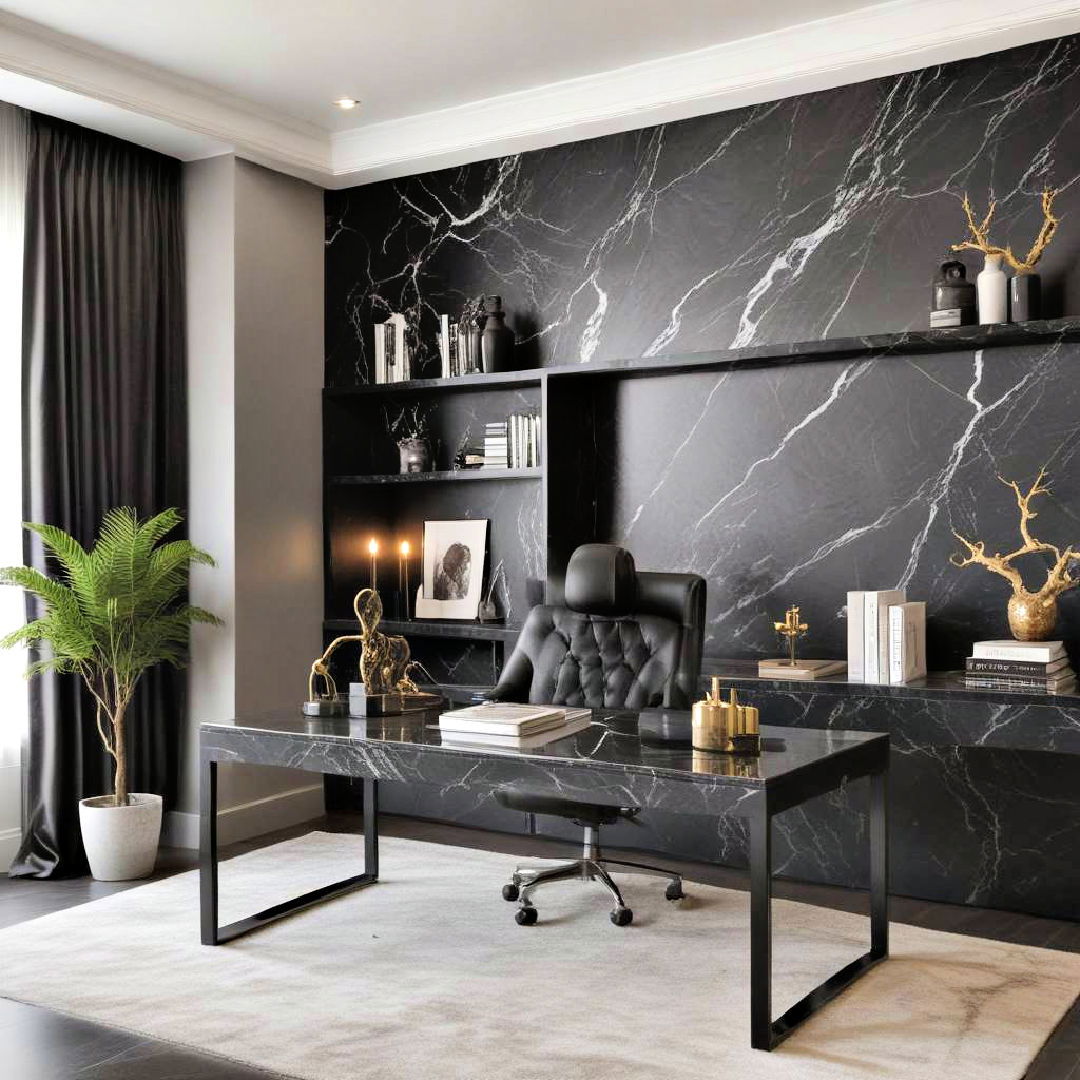 black marble accents for luxury