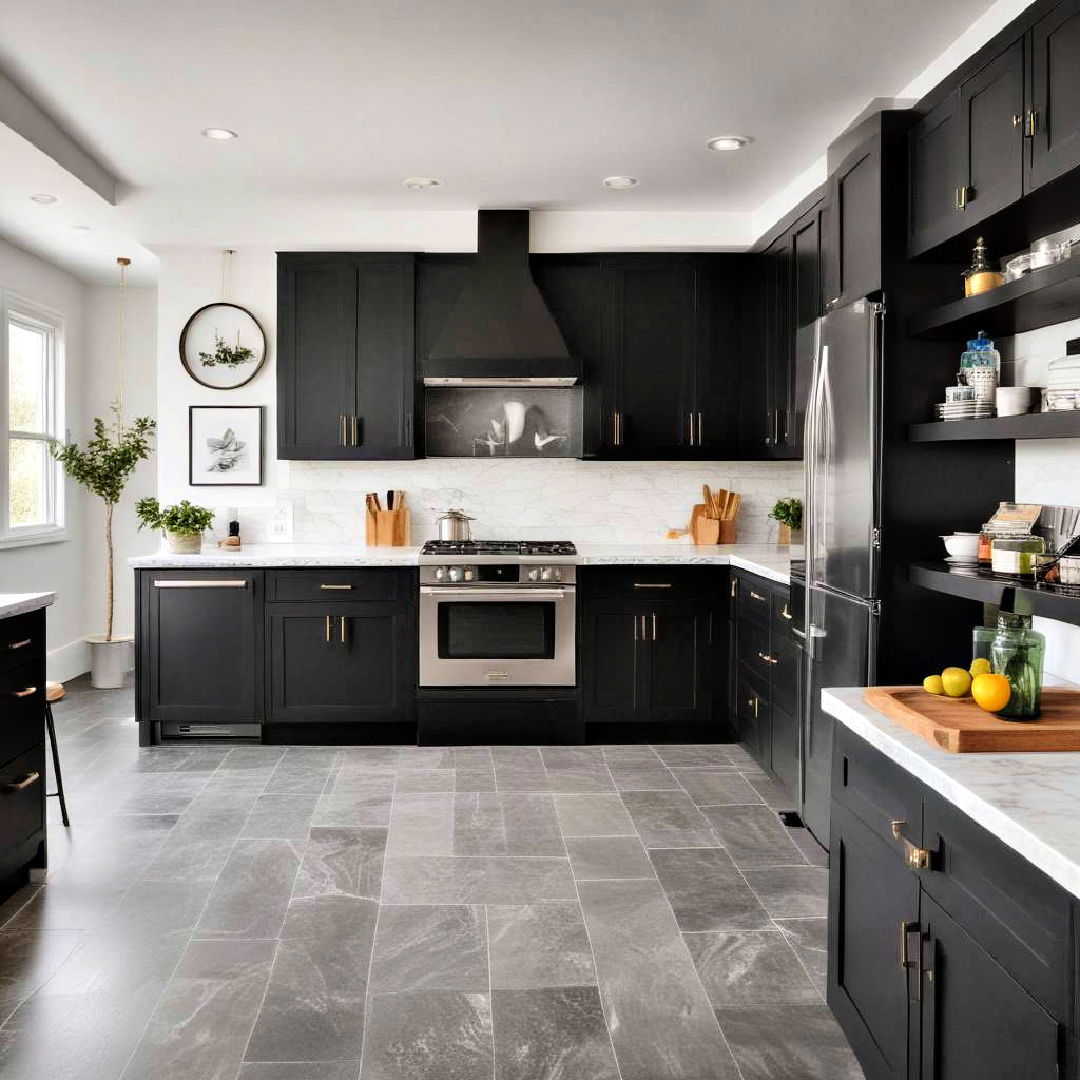 black shaker cabinets