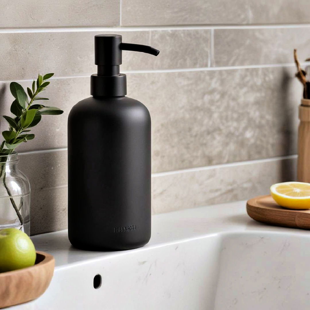 black soap dispenser