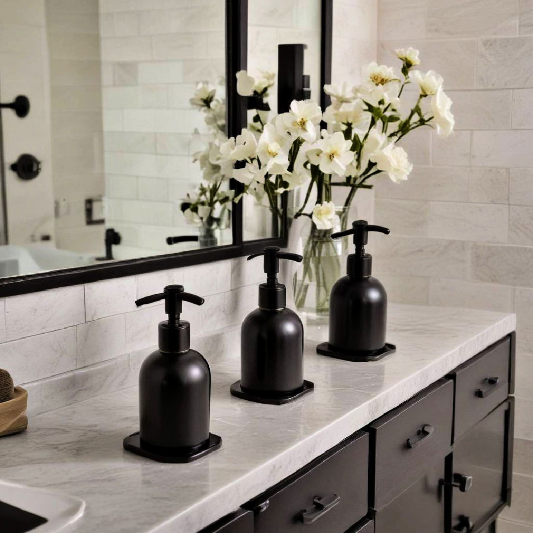 black soap dispensers for a chic touch