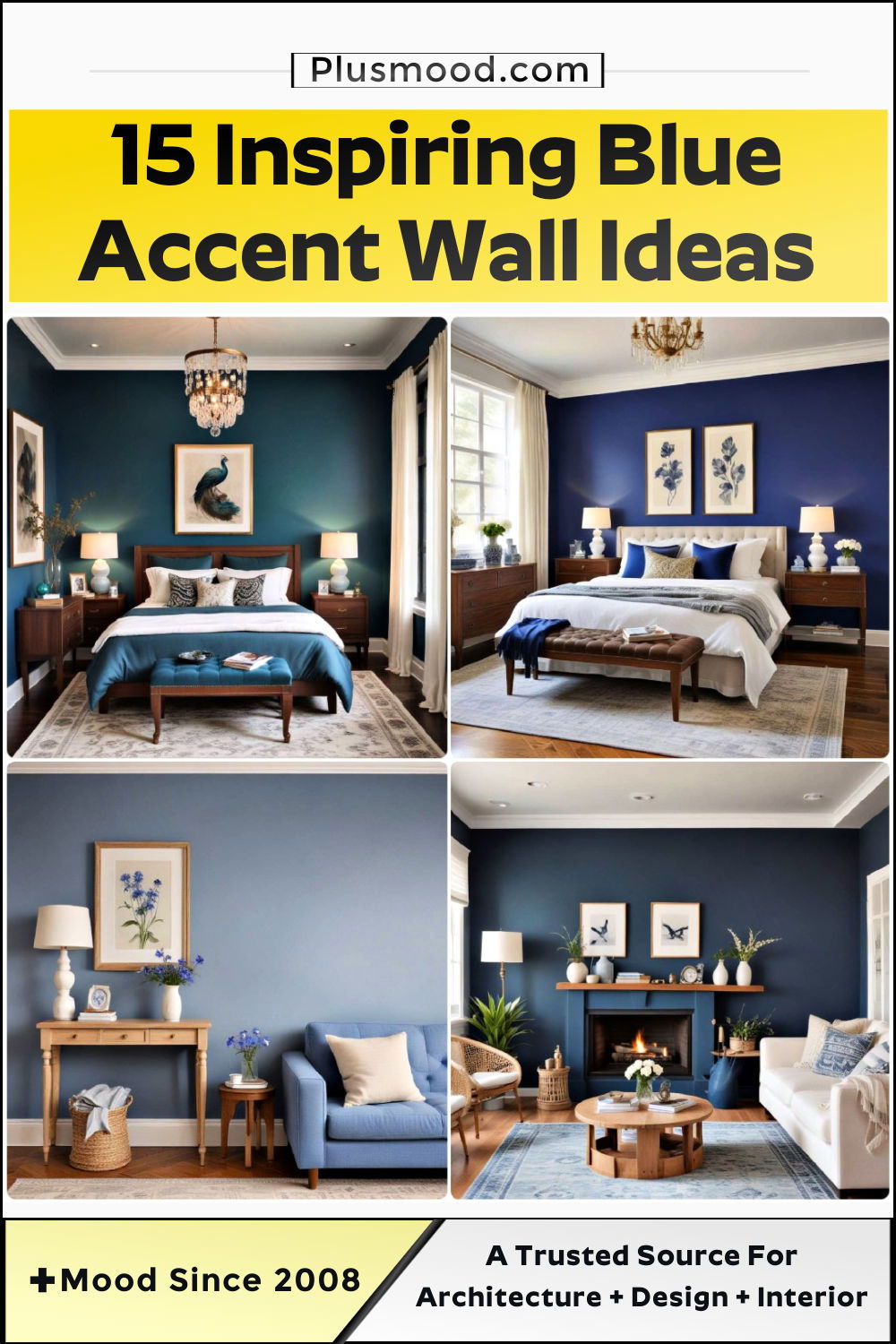 blue accent wall ideas and inspiration