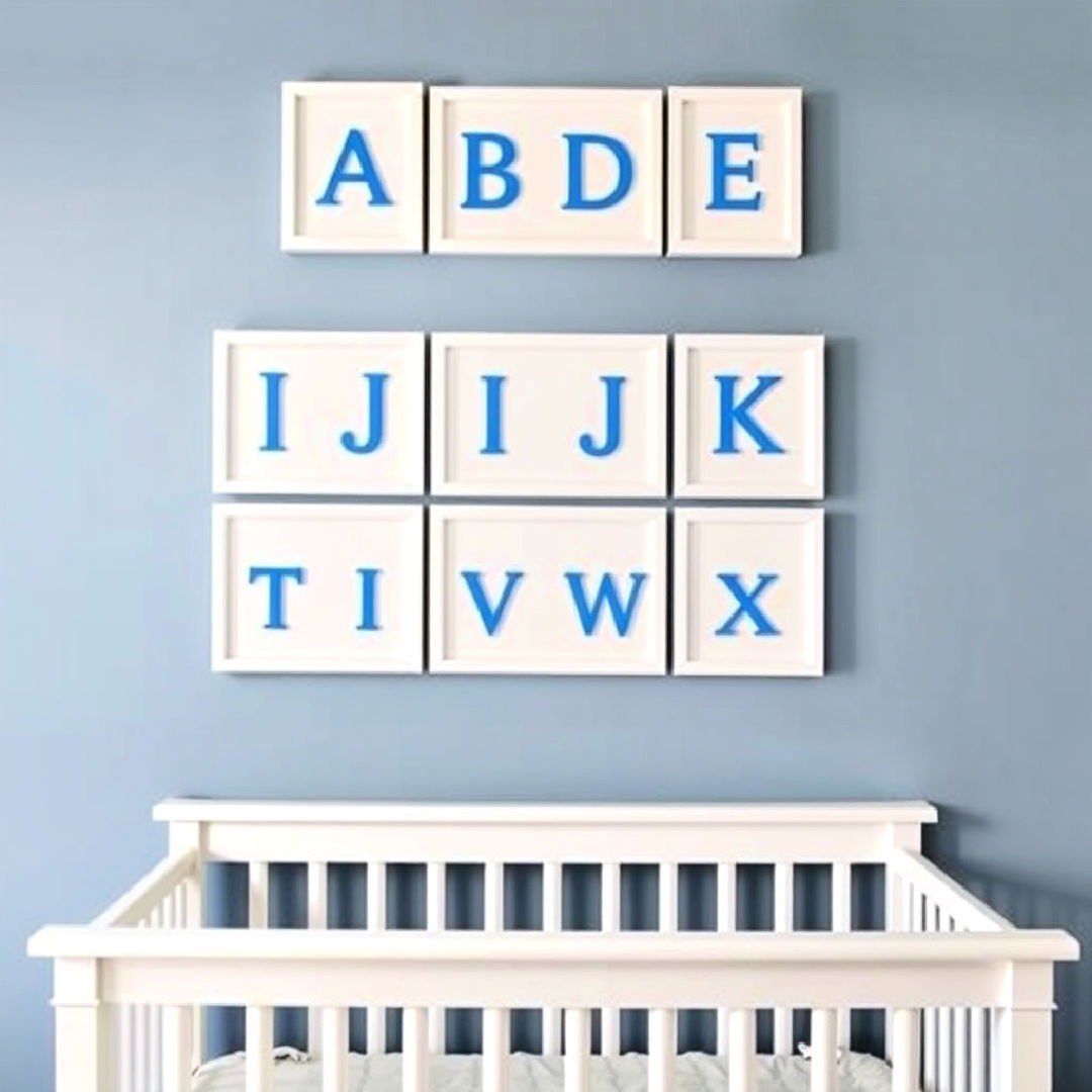 blue alphabet wall art